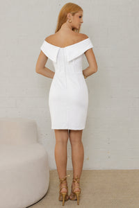 Vestido Mel Curto Tubinho Ombro a Ombro - Off White