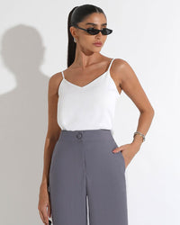 Blusa Miss Misses Regata Chiffon Com Alcinha - Branco