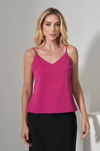 Blusa Miss Misses Regata Chiffon Com Alcinha - Fucsia