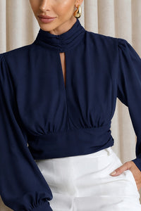 Blusa Siena Cropped - Azul Marinho