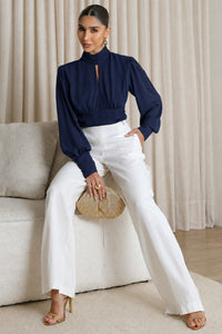 Blusa Siena Cropped - Azul Marinho