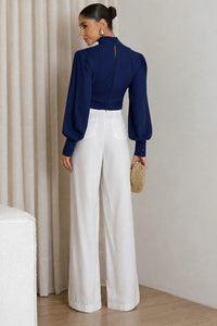 Blusa Siena Cropped - Azul Marinho