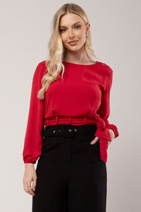 Blusa Miss Misses Chiffon C/Faixa - Vermelho