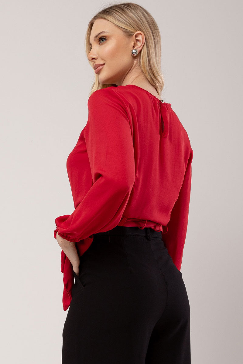 Blusa Miss Misses Chiffon C/Faixa - Vermelho