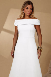 Vestido Ravena Midi Ombro a Ombro - Off White