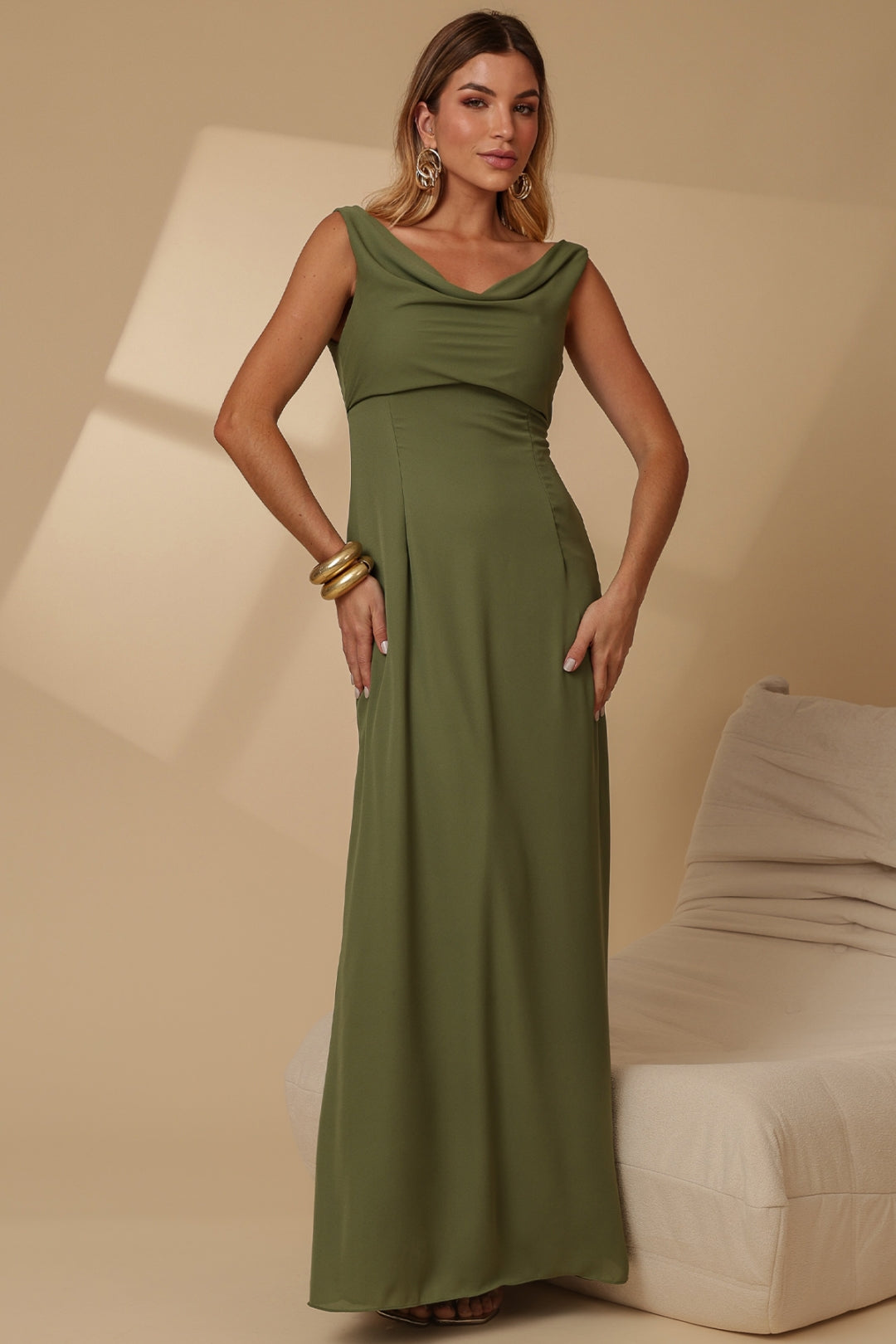 Vestido Manuela Longo Degage - Verde