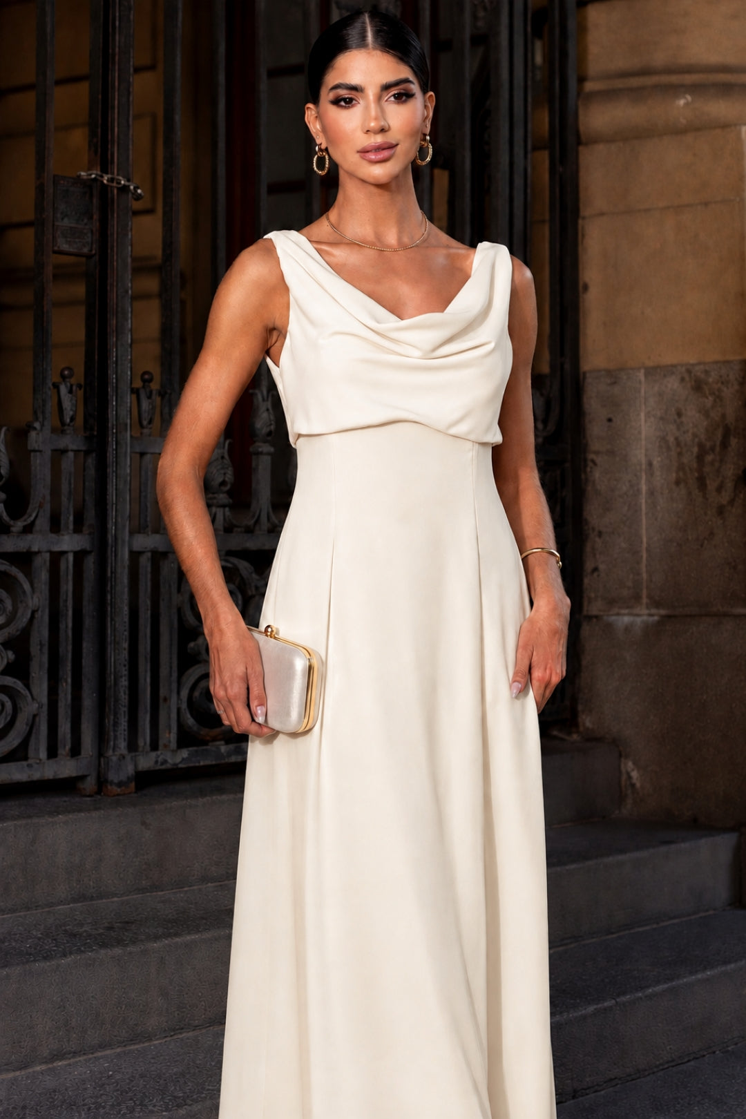 Vestido Manuela Longo Degage - Off White
