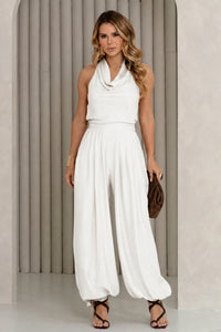 Conjunto Arábia Calça Aladim Blusa Cava Americana - Off White