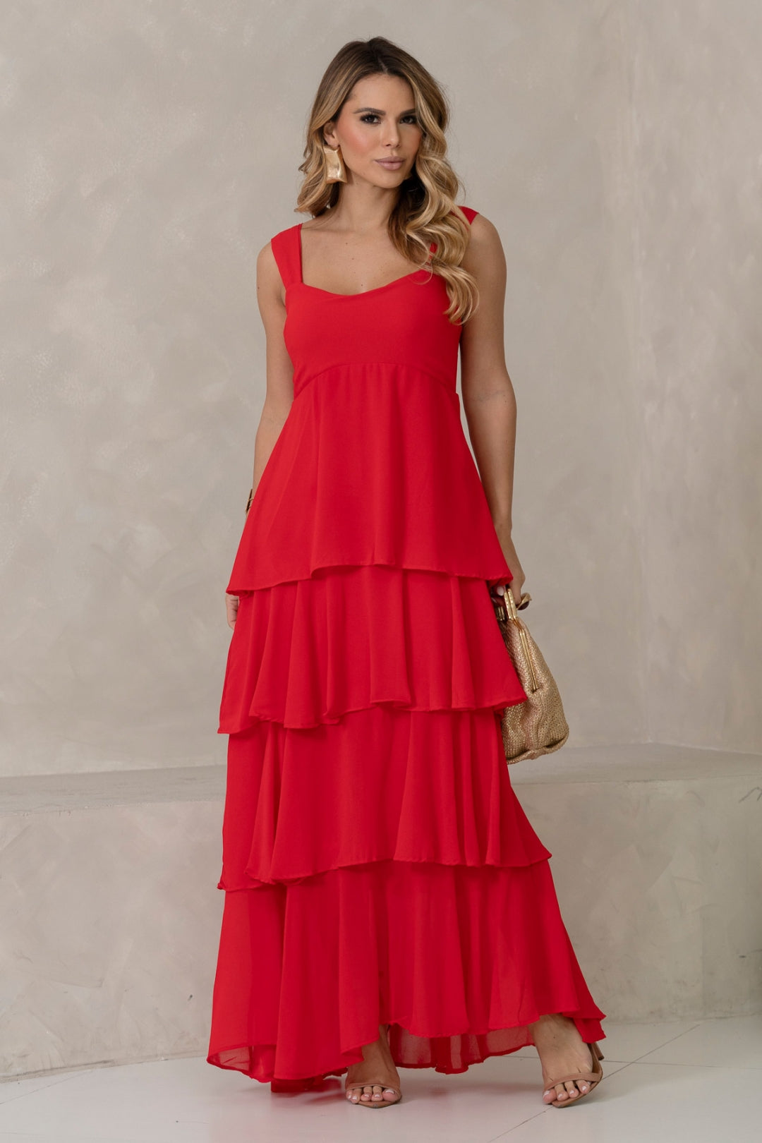 Vestido Valencia Longo - Vermelho