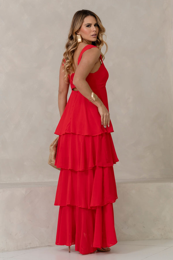 Vestido Valencia Longo - Vermelho