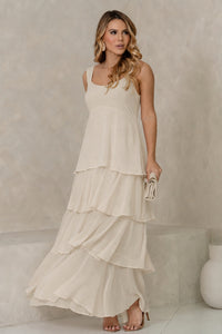 Vestido Valencia Longo - Bege