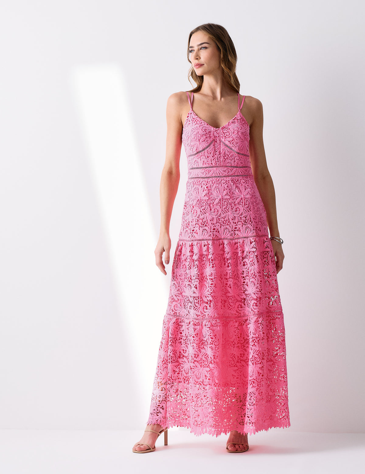 Vestido Renda Longo Amelia - Rosa