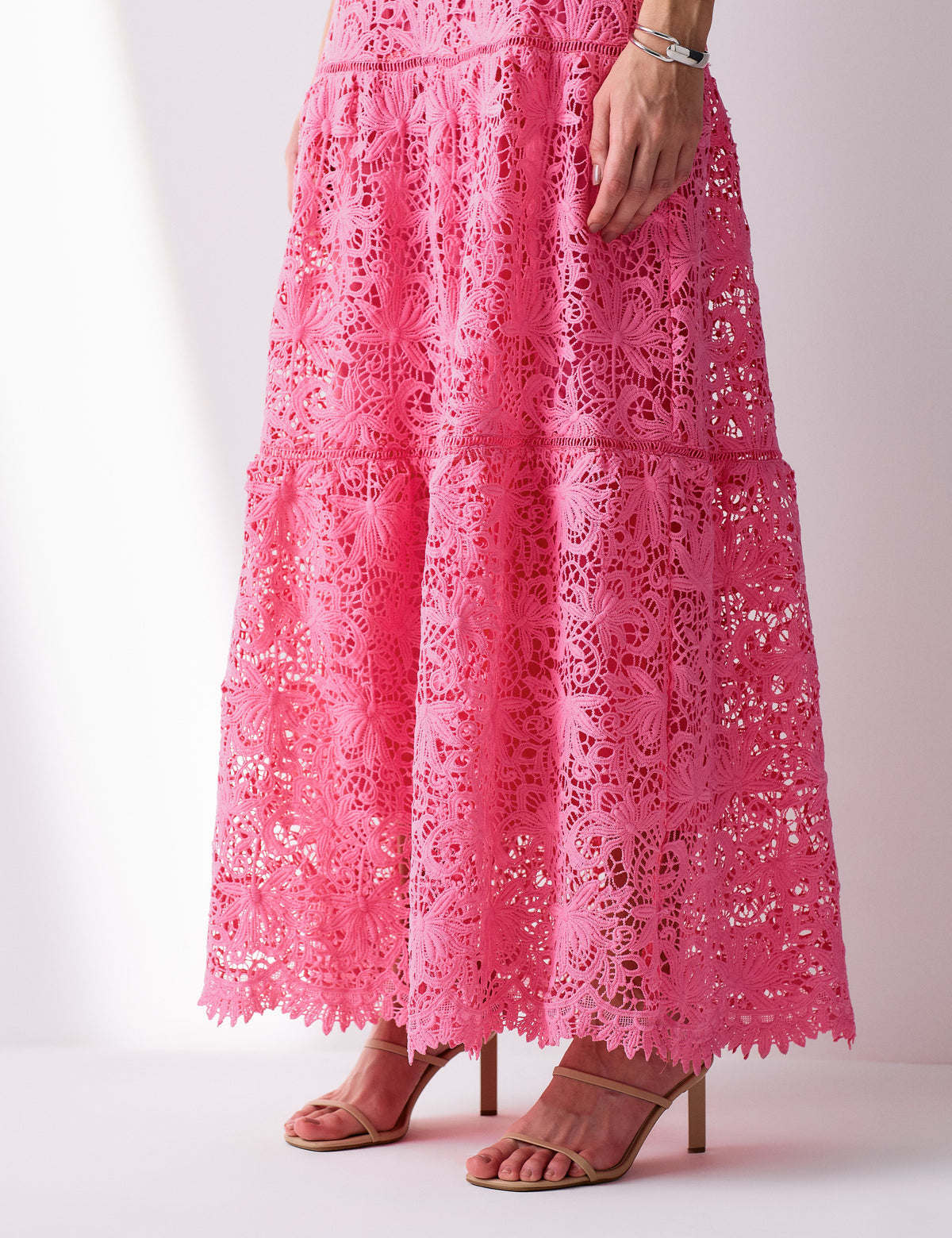 Vestido Renda Longo Amelia - Rosa