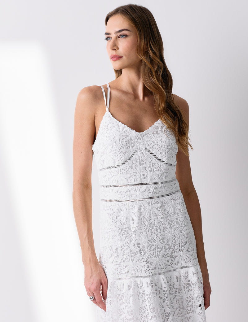 Vestido Renda Longo Amelia - Off White