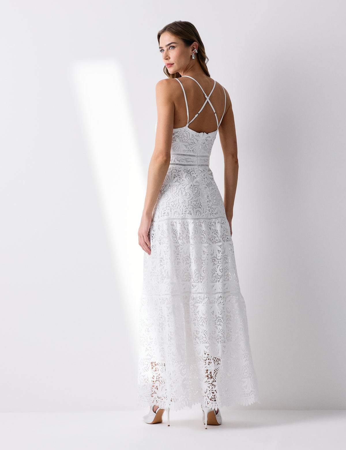 Vestido Renda Longo Amelia - Off White