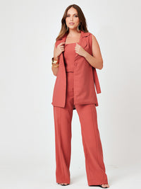 Trijunto Mamorena de Top, Colete e Calça em Alfaiataria