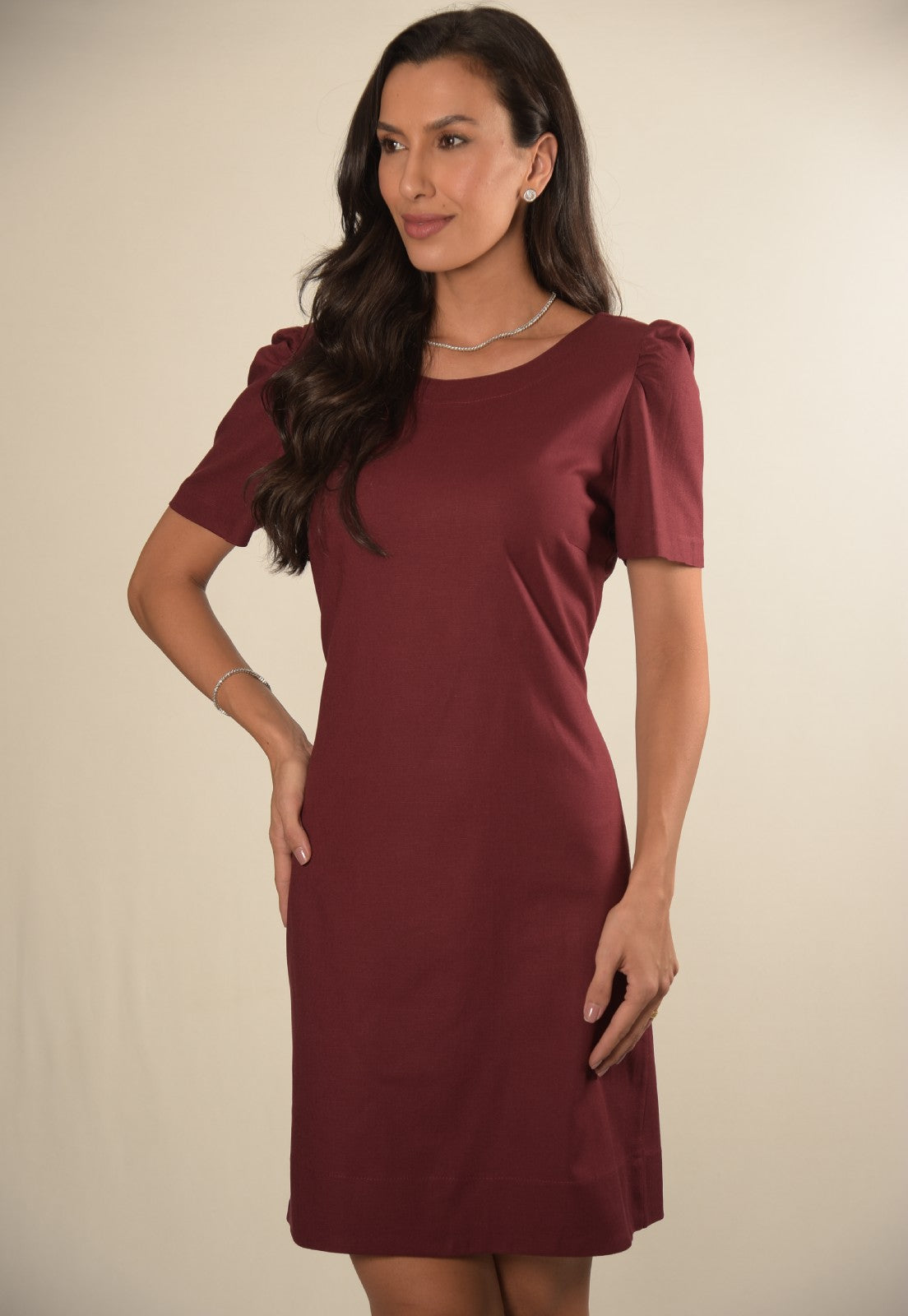 Vestido Mamorena Cuto em Linho com Elastano