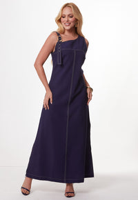 Vestido Mamorena Midi em Liocel Regata com Alça de Fivela