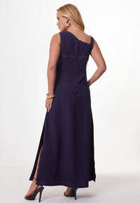 Vestido Mamorena Midi em Liocel Regata com Alça de Fivela