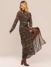 Vestido Sora Xadrez - Marrom