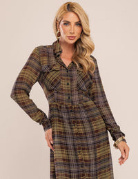Vestido Sora Xadrez - Marrom