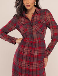 Vestido Sora Xadrez - Vinho