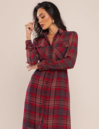 Vestido Sora Xadrez - Vinho