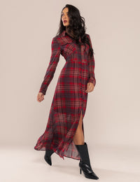 Vestido Sora Xadrez - Vinho