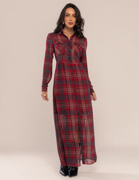 Vestido Sora Xadrez - Vinho